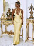 Odyssa Halter Maxi Dress Yellow