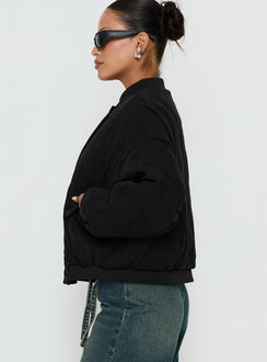 Steppjacke "Stick Season" Schwarz