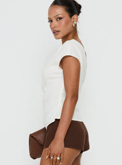 Seasons Change Relaxed Off Shoulder Top White