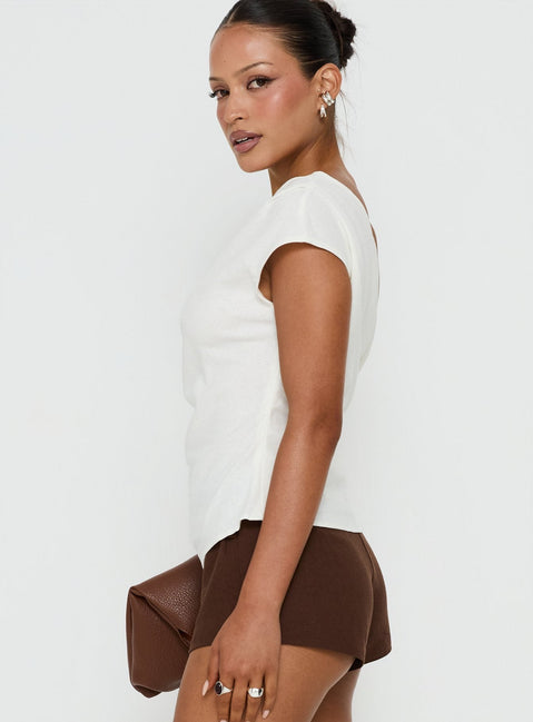 Seasons Change Relaxed Off Shoulder Top White