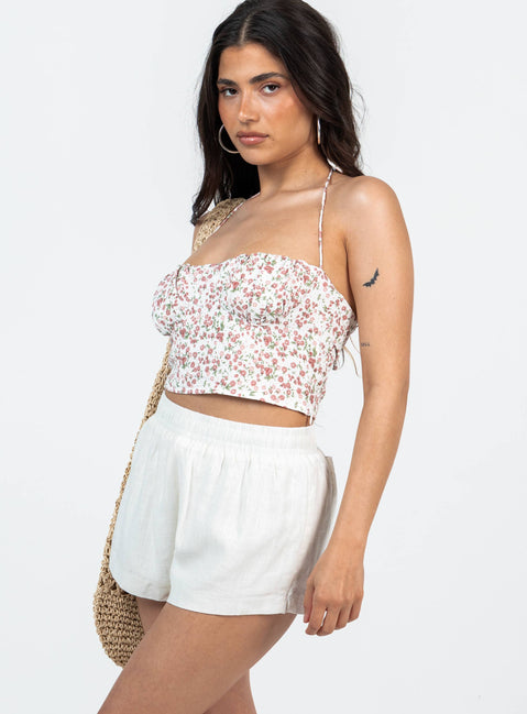 Beach House Shorts Off White Petite Princess Polly high-rise 