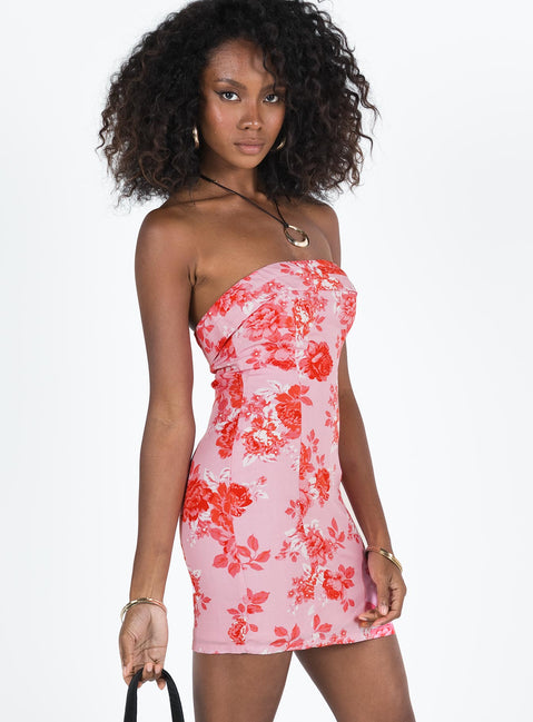 product Princess Polly Square Neck  Dartel Strapless Mini Dress Pink