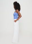 side view of model wearing Princess Polly Barbieri Pants White High Waisted Pants 