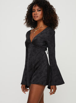 Fonda Long Sleeve Romper Black