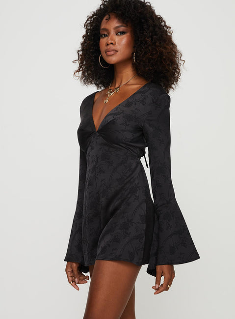 Fonda Long Sleeve Romper Black