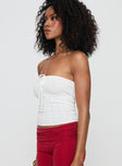 Seona Strapless Top White