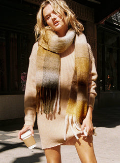 product Princess Polly V-Neck  Alivia Sweater Dress Beige