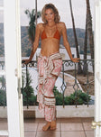   front view of model wearing Princess Polly Alessio Sarong Multi Maxi 