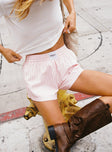 Sincar Boxer Shorts Pink / White Stripe Princess Polly High Waisted Shorts 