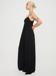 product Princess Polly Crew Neck  Milden Linen Blend Maxi Dress Black