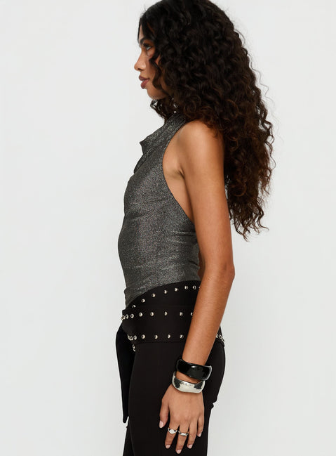 Giggle Top Charcoal Shimmer