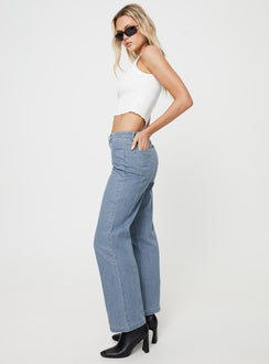 product Princess Polly High Waisted  Langley Jeans Mid Wash Denim