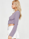 product Princess Polly Full Sleeves Square Neck  Fazio Top Long Sleeve Purple