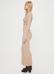 product Princess Polly Crew Neck  Tesha Long Sleeve Knit Maxi Dress Beige