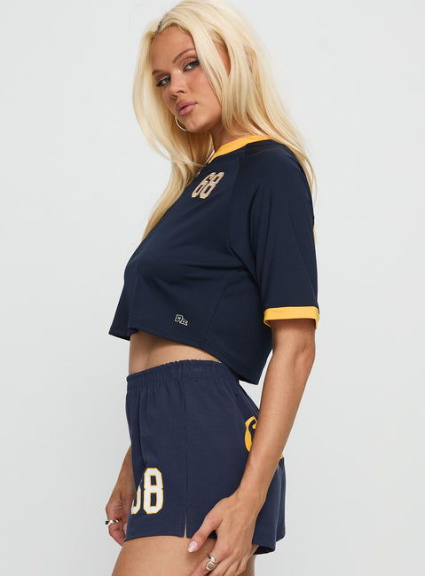 UC Berkeley Cropped Soccer Jersey Tee Blue