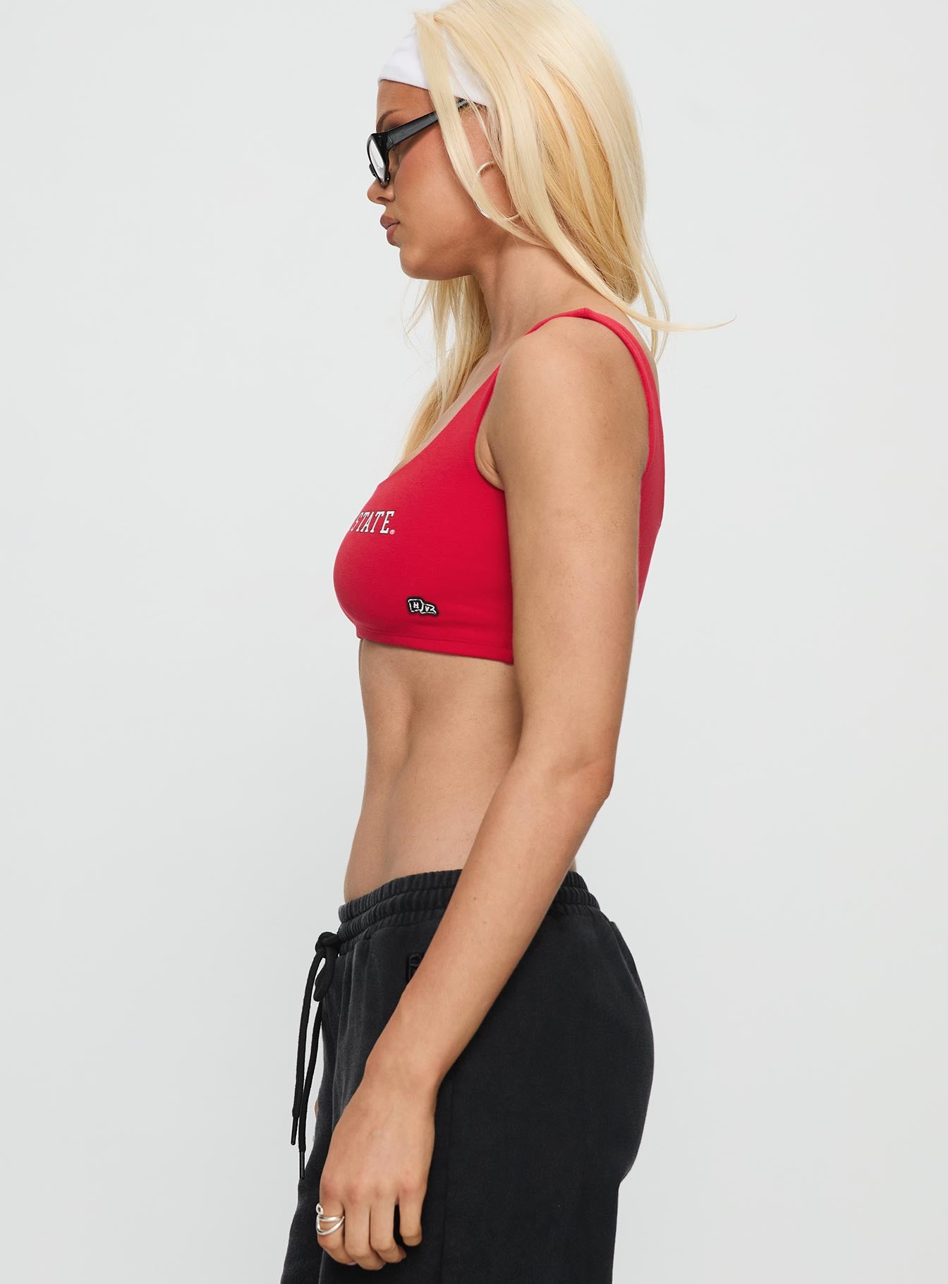 SDSU Scoop Neck Crop Top Red