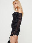 product Princess Polly Boat Neck  Tisha Off The Shoulder Mini Dress Black Floral