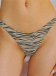 Zebra print bikini bottoms High cut leg, cheeky cut bottoms, thin sides
