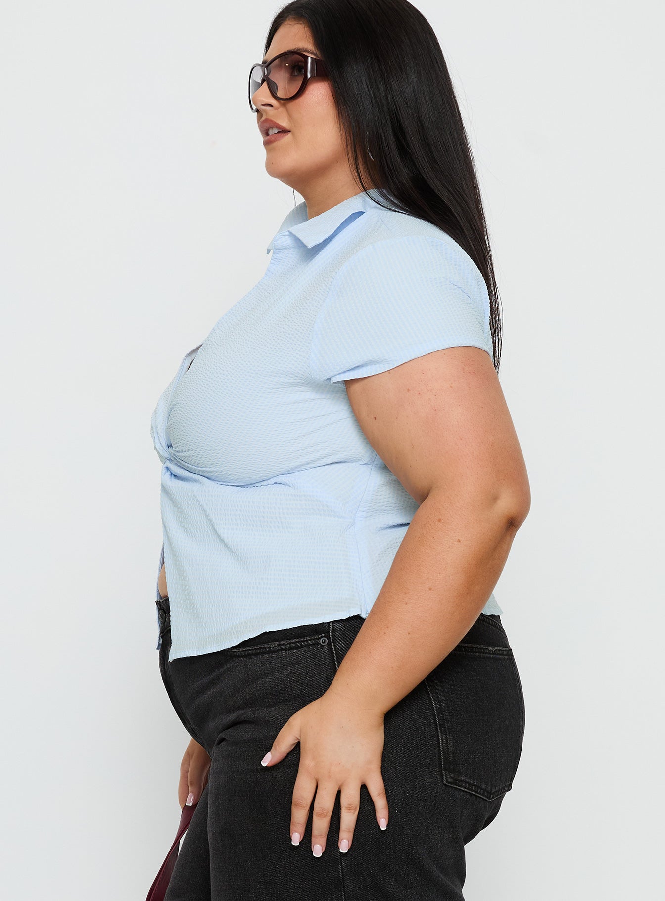 Lover Blues Twist Top Blue Curve