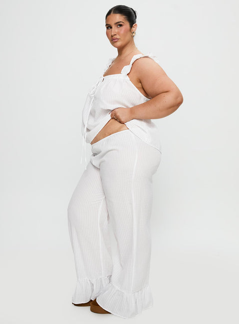Santabelle Frill Pants White Curve