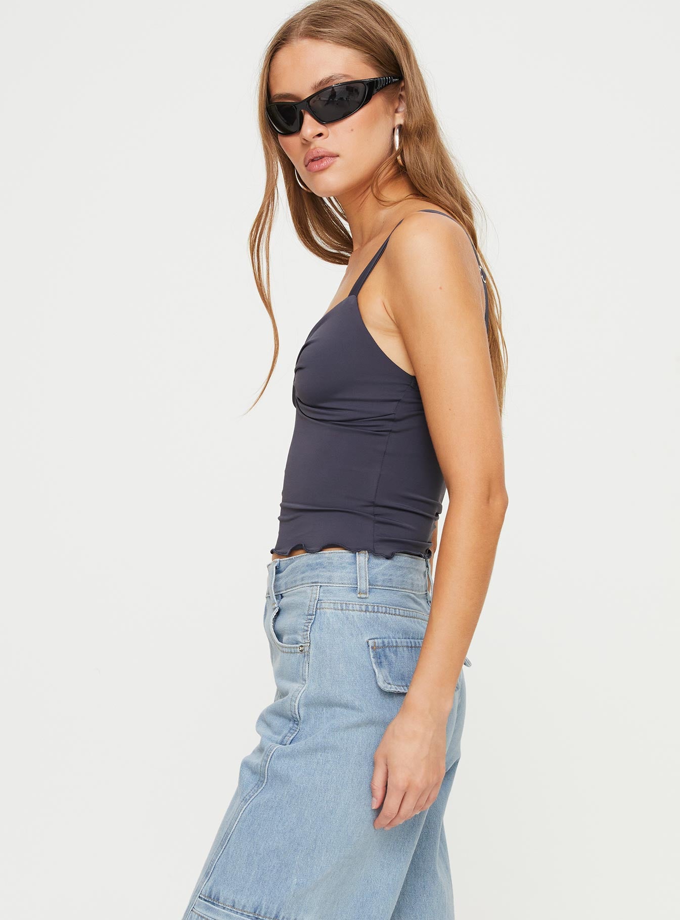 product Princess Polly Sleeveless High Neck  Greyer Top Slate