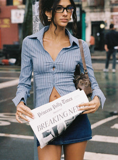 Madlin Long Sleeve Top Blue Stripe