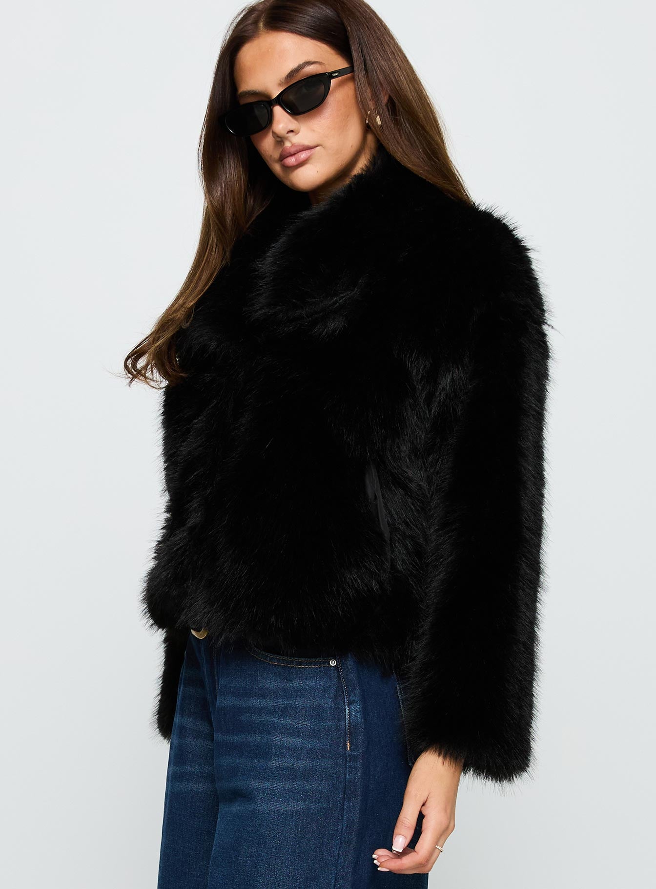 Wayland Faux Fur Jacket Black