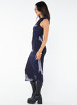 product Princess Polly Asymmetric Neckline  Fayola Dress Mesh Watercolour Navy