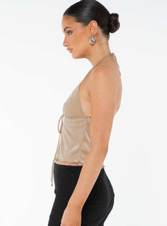 product Princess Polly Sleeveless Square Neck  Chantria Top Beige