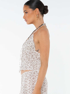 product Princess Polly Sleeveless V-Neck  Chantria Top Cream Floral