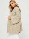 product Paisleigh Cable Knit Cardigan Beige Princess Polly  