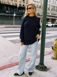 front view of model wearing Princess Polly Amsterdam Sweater Navy Long 