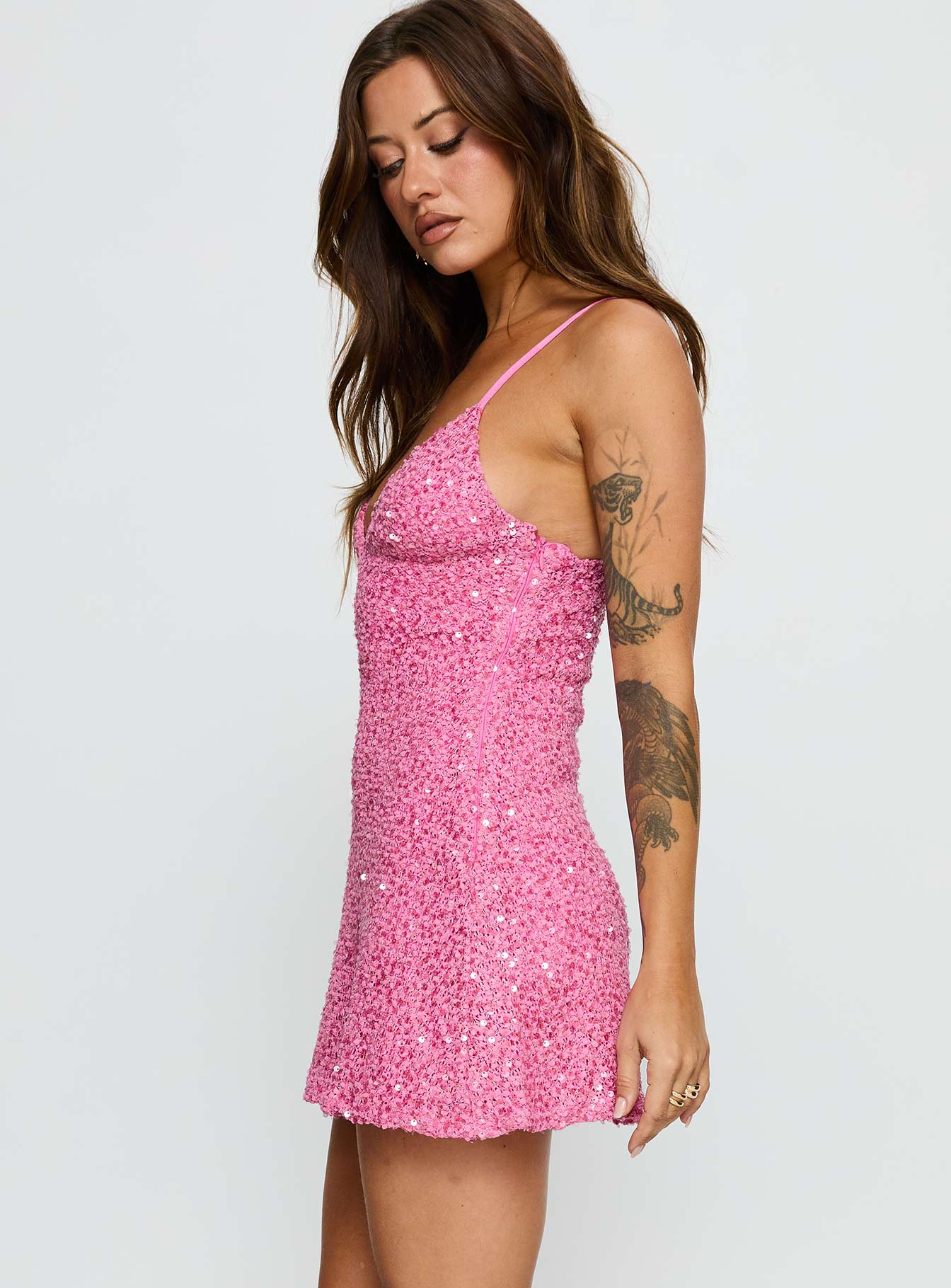 pink sequin dress uk Olivia Dress