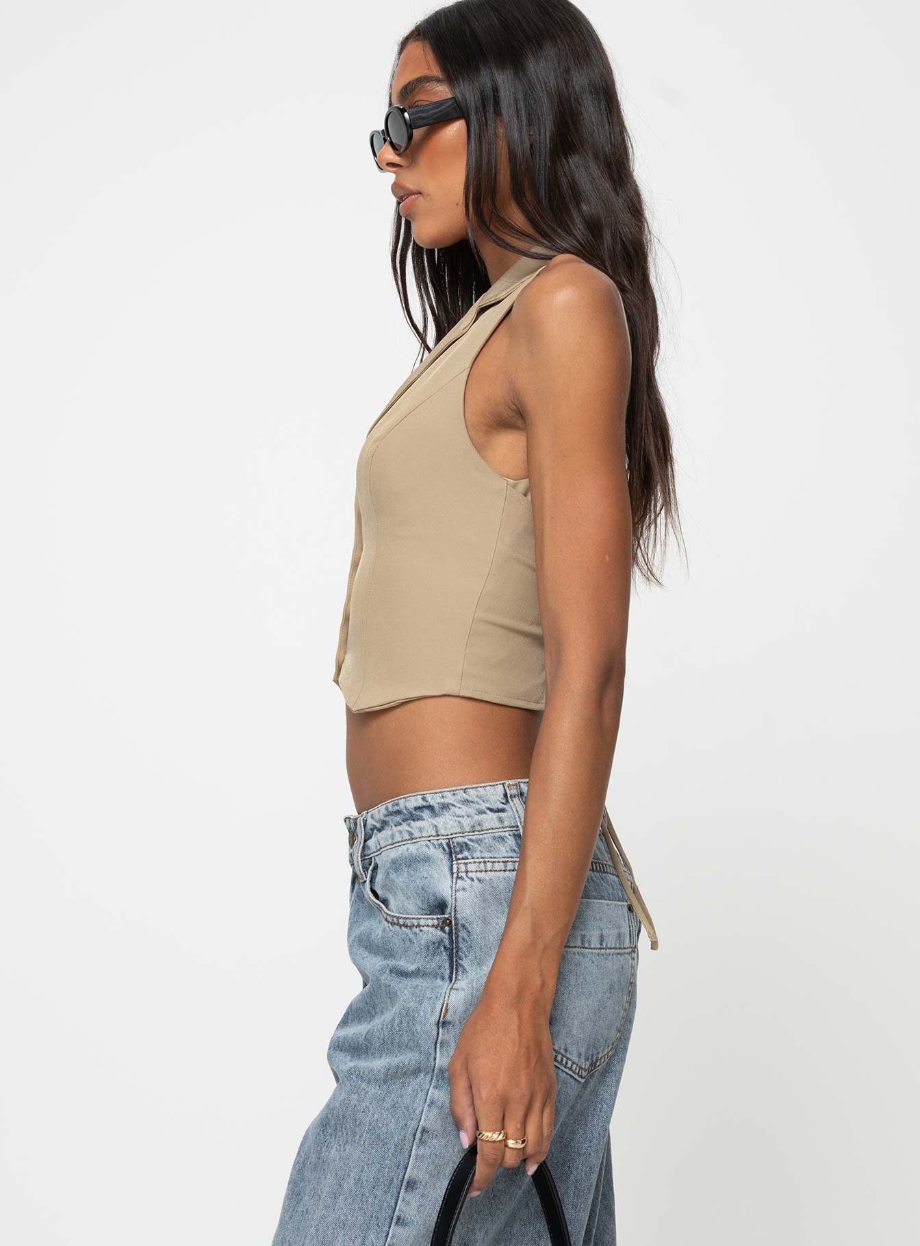 Aimer Vest Taupe Princess Polly - Main Image