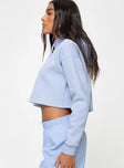 Je T'adore Crew Cropped Hooded Sweatshirt Pale Blue Princess Polly  Cropped 