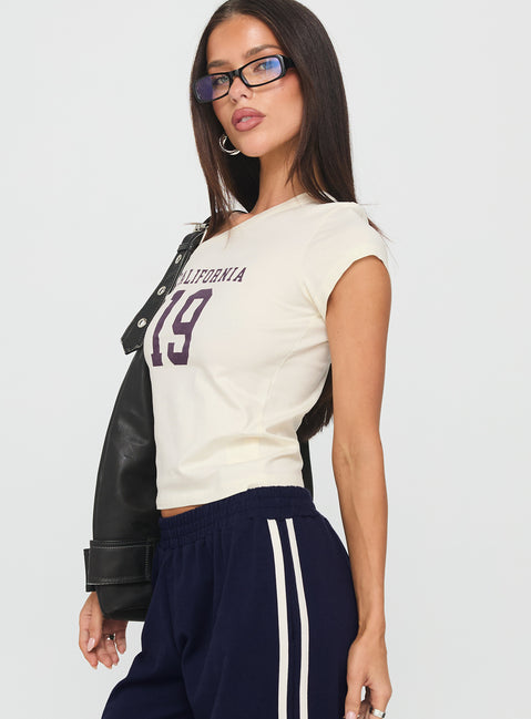 Cali Babe Cold Shoulder Top Ivory