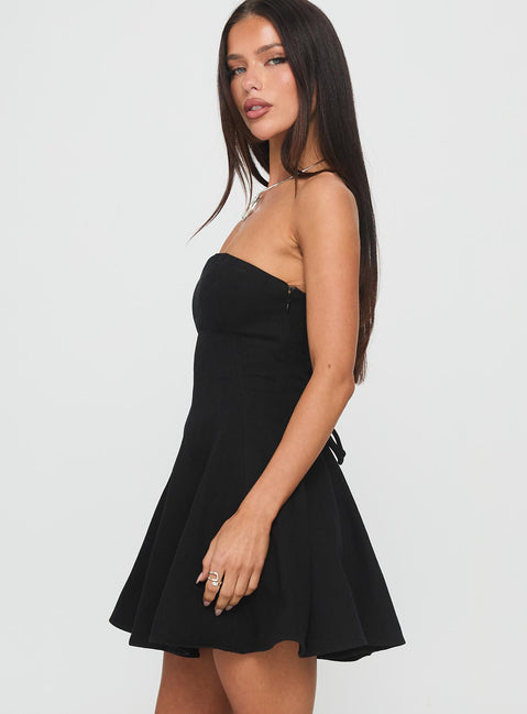 Zavira Strapless Playsuit Black