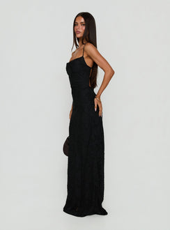 Celena Maxi Dress Black Burnout