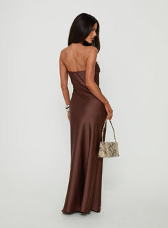 Khalotte Strapless Maxi Dress Brown