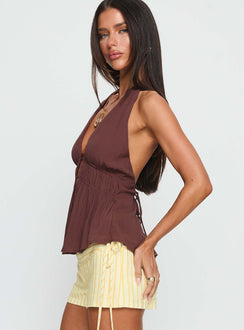 Illuminated Halter Top Mocha
