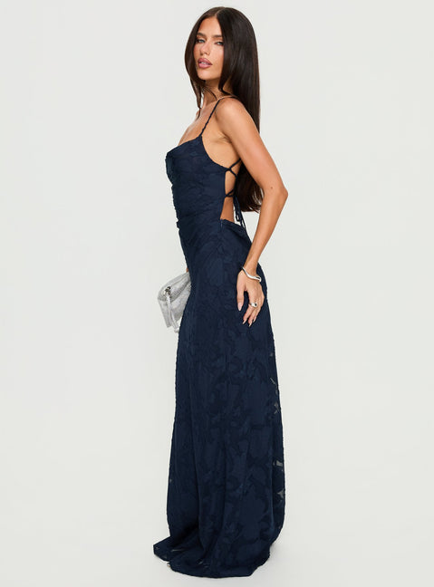 Celena Maxi Dress Navy Burnout