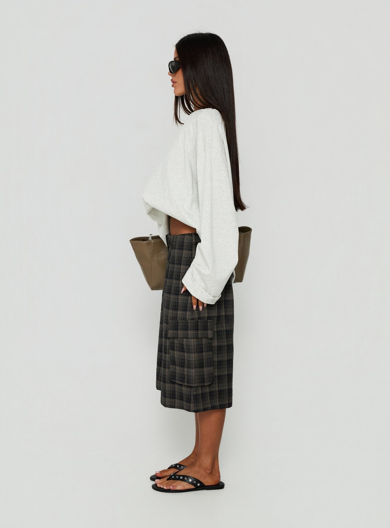 Brenn Baggy Longline Shorts Kariert Multi
