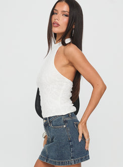 Hotter Than Fire Lace Halter Top White