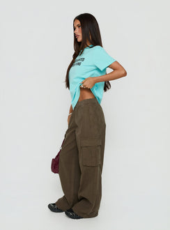 Scarletta Ultra Wide Elasticated Waist Cargo Pants Khaki