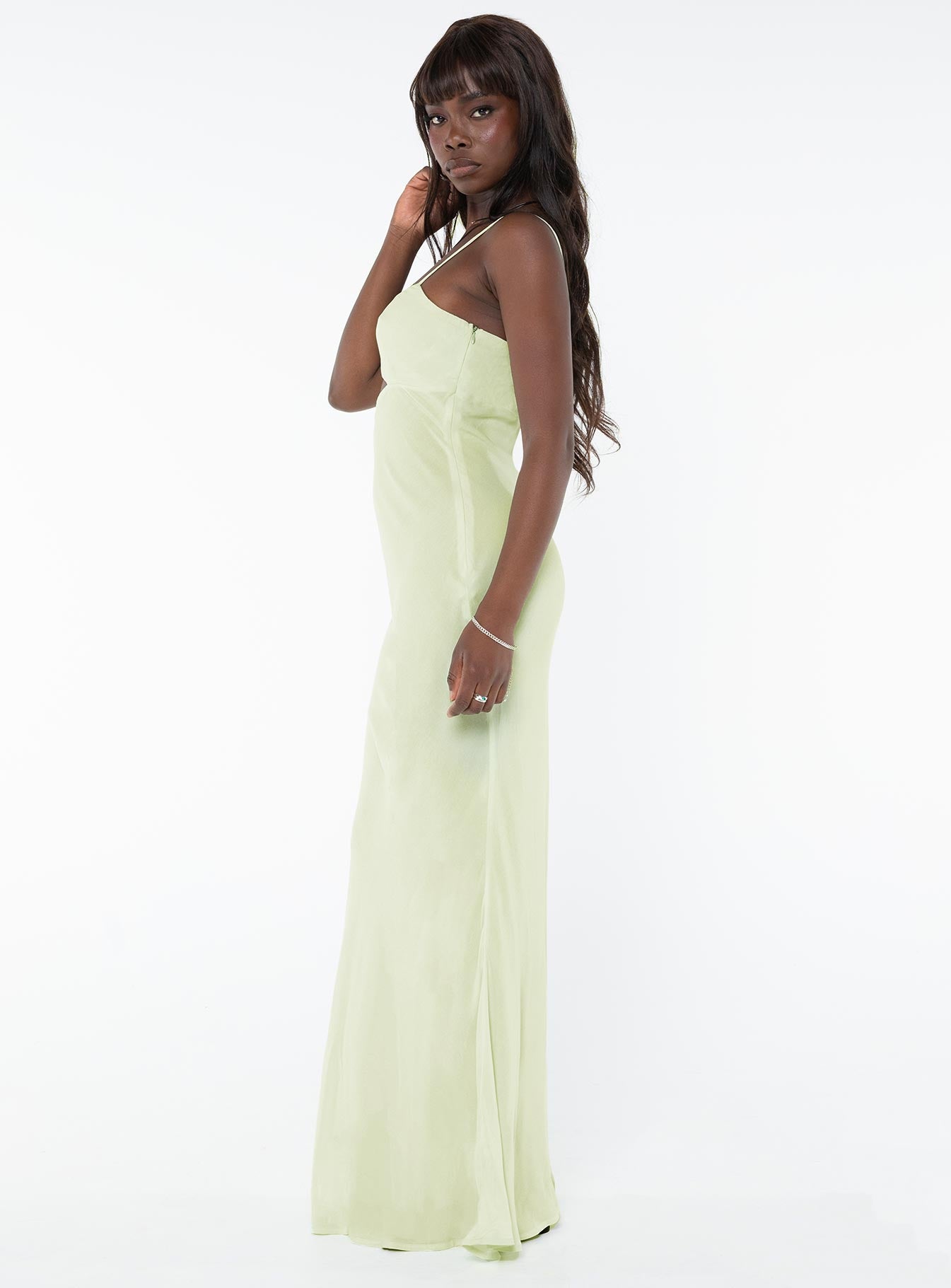 product Princess Polly Asymmetric Neckline  Freda Maxi Dress Lime
