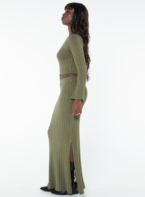 product Santorini Knit Maxi Skirt Green Princess Polly  Maxi 