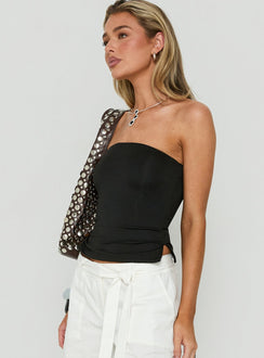 Avedon Trägerloses Top Schwarz