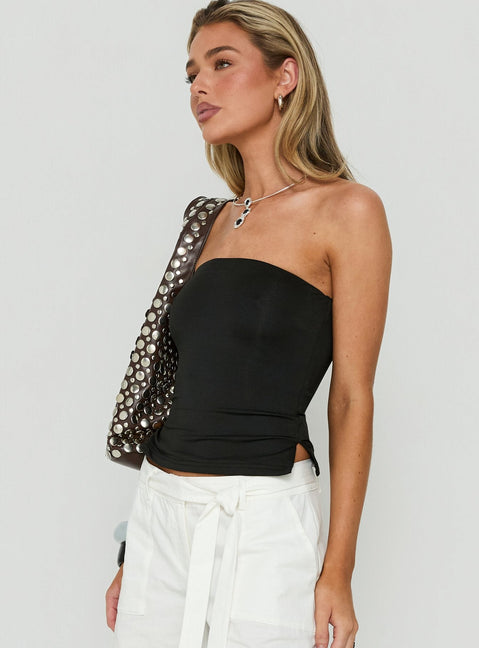 Avedon Trägerloses Top Schwarz