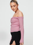 product Princess Polly Full Sleeves Asymmetric Neckline  Adalia Long Sleeve Top Pink