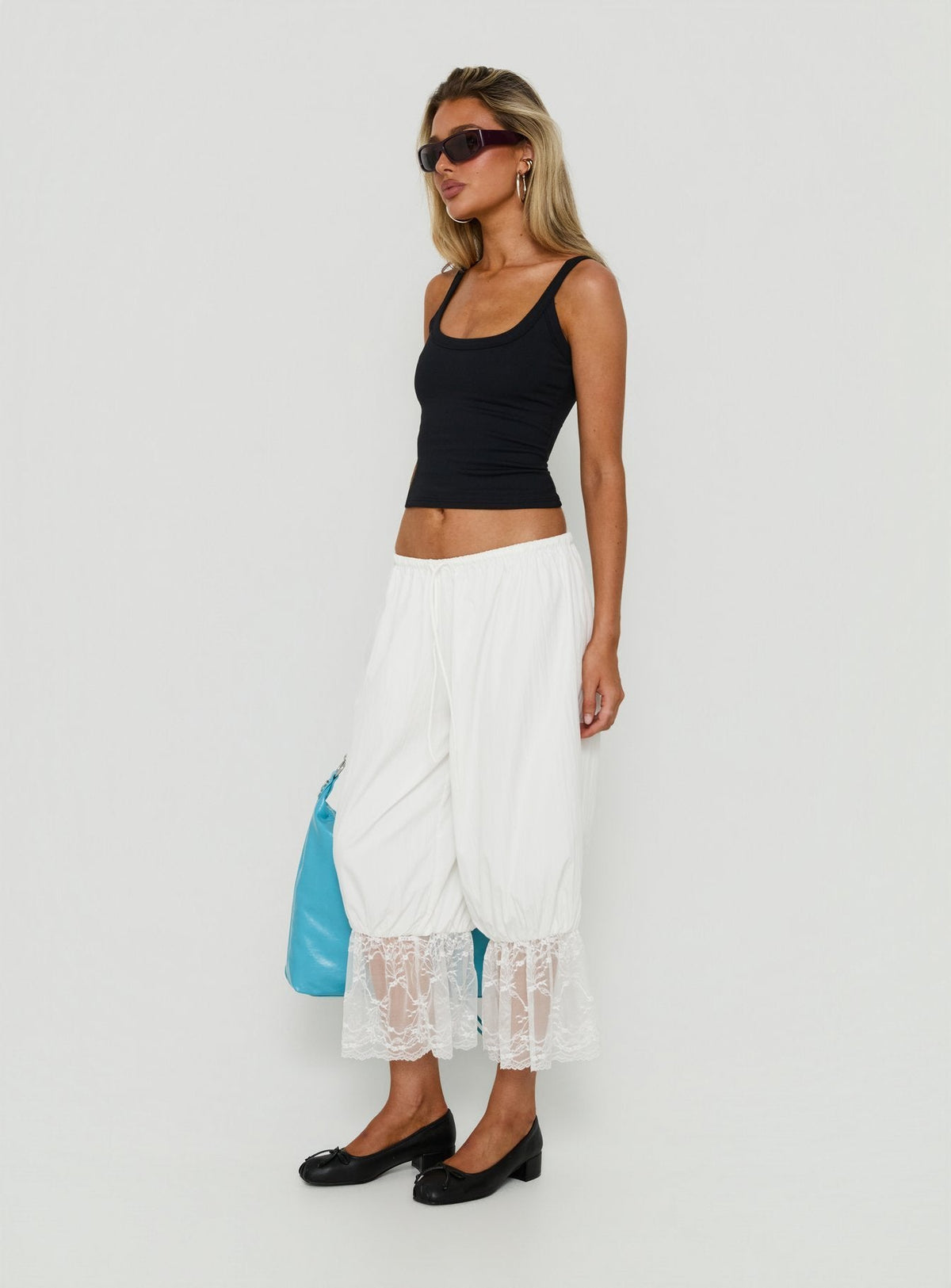 Daiana Lace Culotte Trousers Cream
